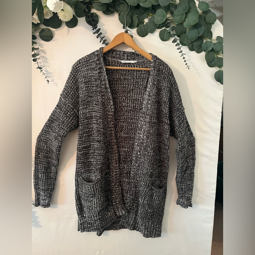 Bluenotes Charcoal Open-Front Cardigan